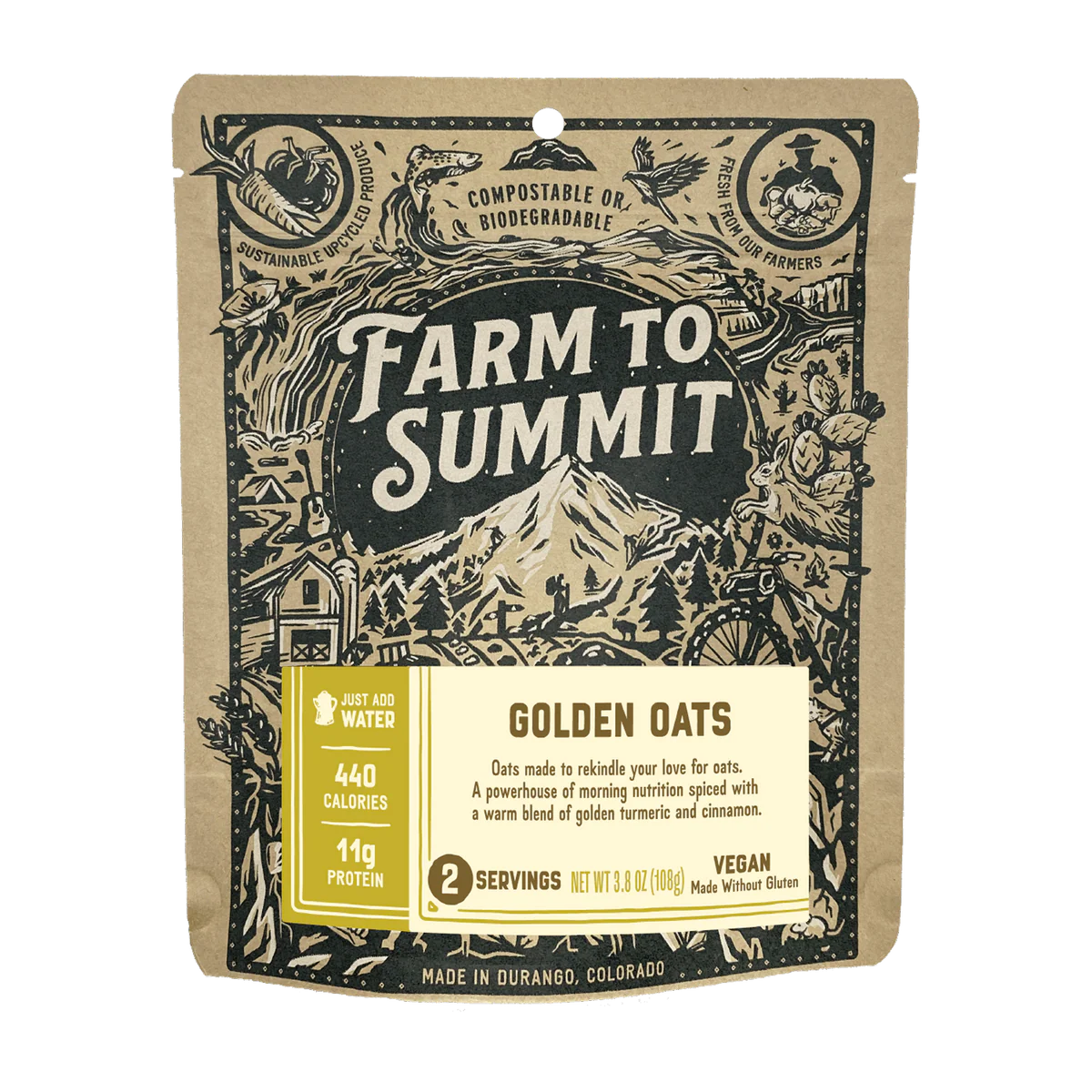Farm to Summit Golden Oats | Healthy Backpacking Breakfast