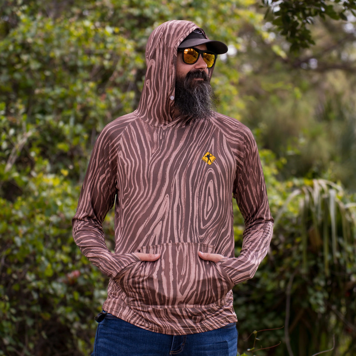 TownShirt Co. Wood Grain Sun Hoodie