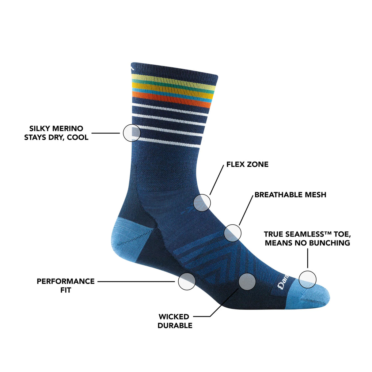 Darn Tough Men's Vert & Stride Micro Crew Ultra-Lightweight Running Socks