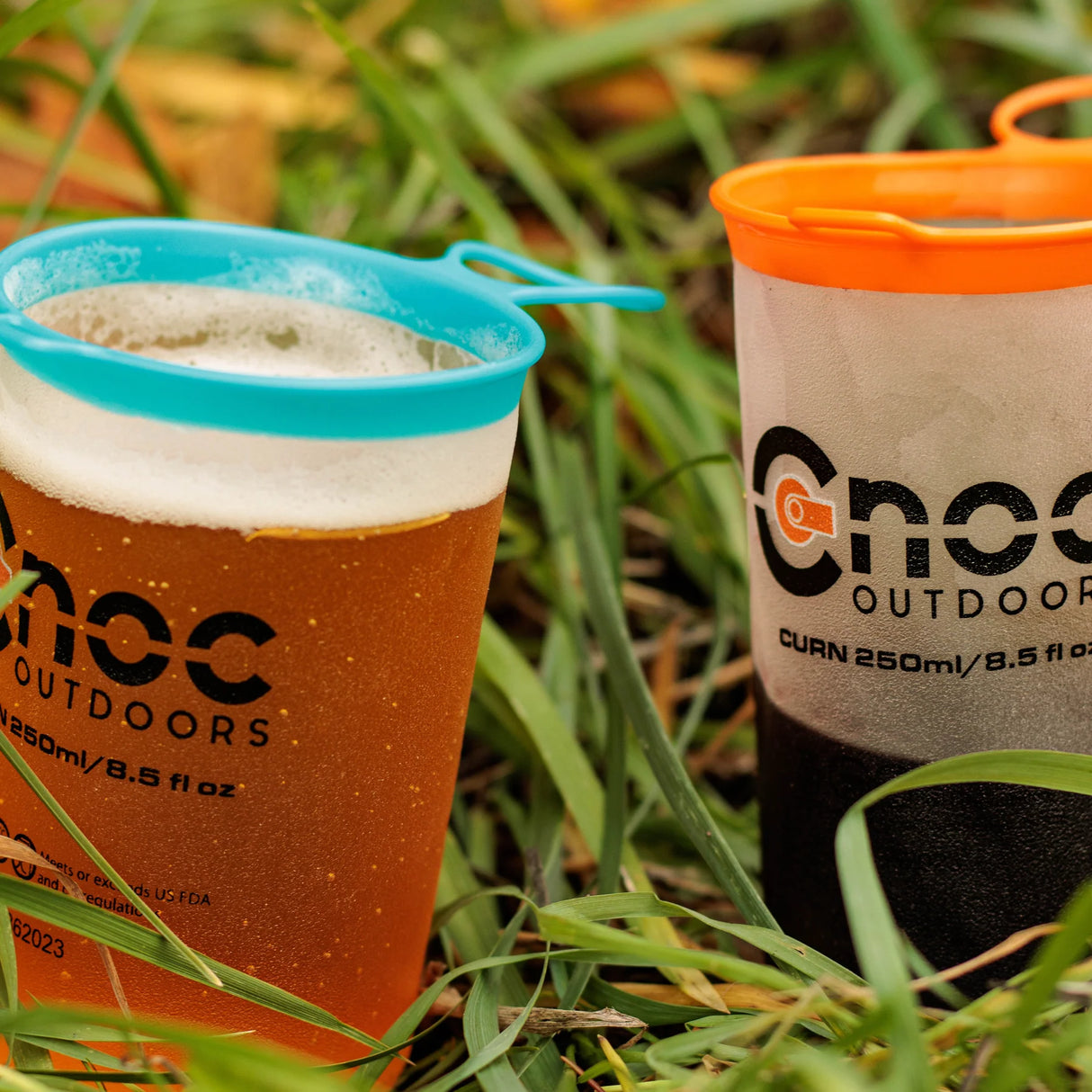 CNOC Outdoors Curn Collapsible (2) Cups 250 ml / 8.5 oz| Ultralight Backpacking & Trail Cups
