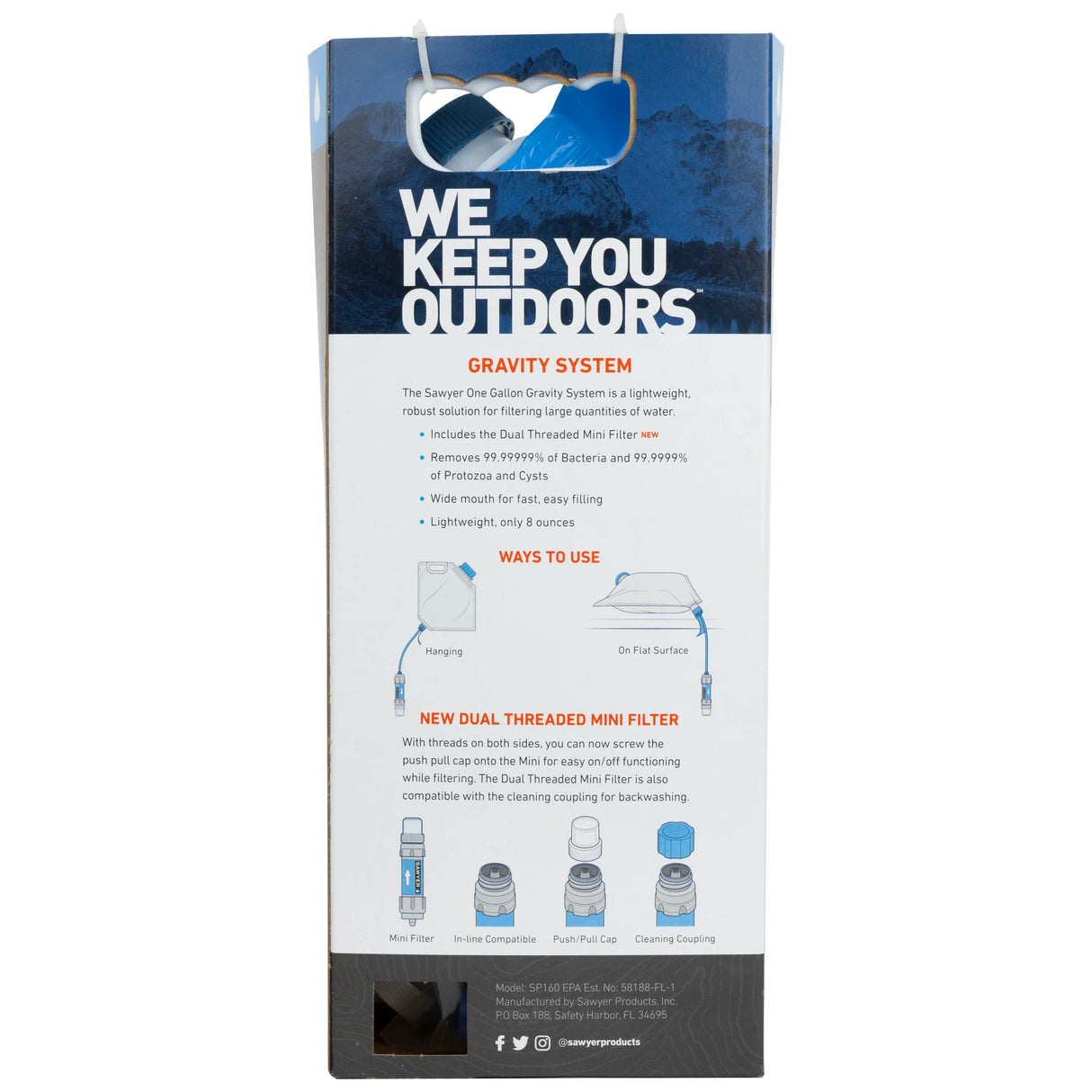 Sawyer One Gallon Gravity Water Filtration System | Lightweight Backpacking Water Filter