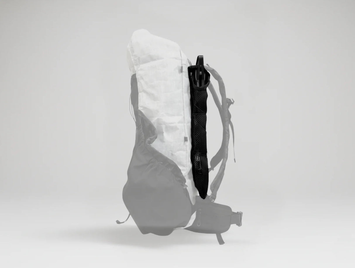 Side view of Camping Gear X Vaucluse Ultralight Backpack Ventilation Frame w/Sleeve- Black 