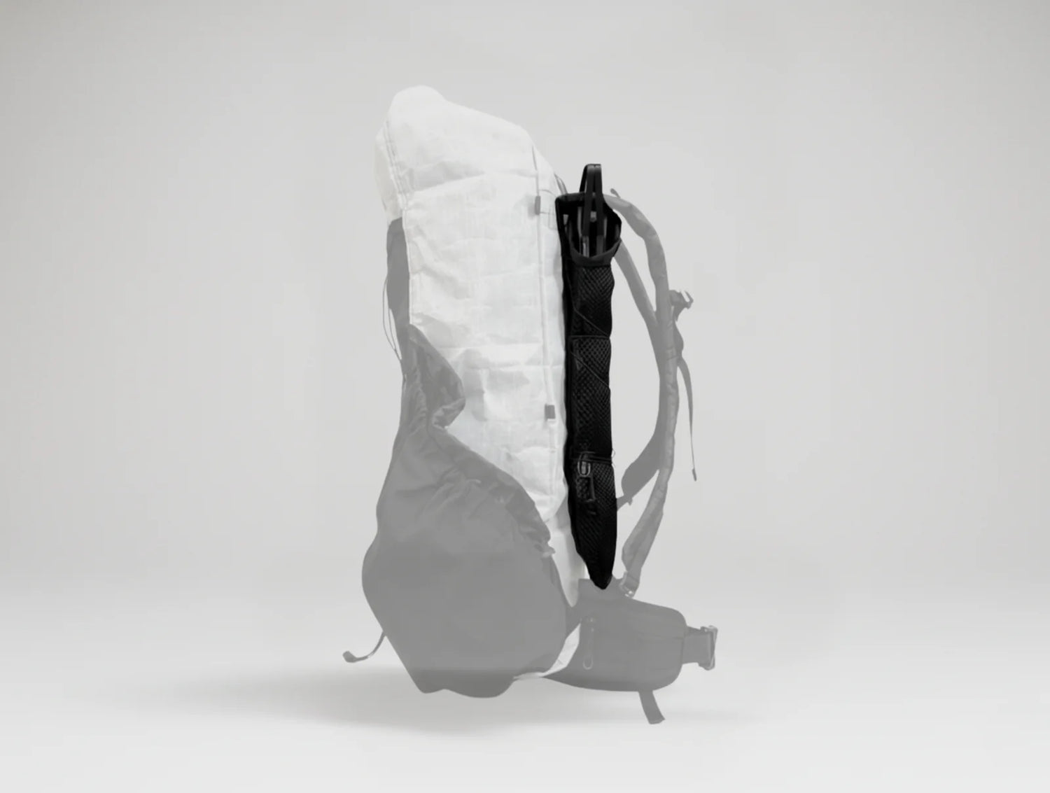 Side view of Camping Gear X Vaucluse Ultralight Backpack Ventilation Frame w/Sleeve- Black 